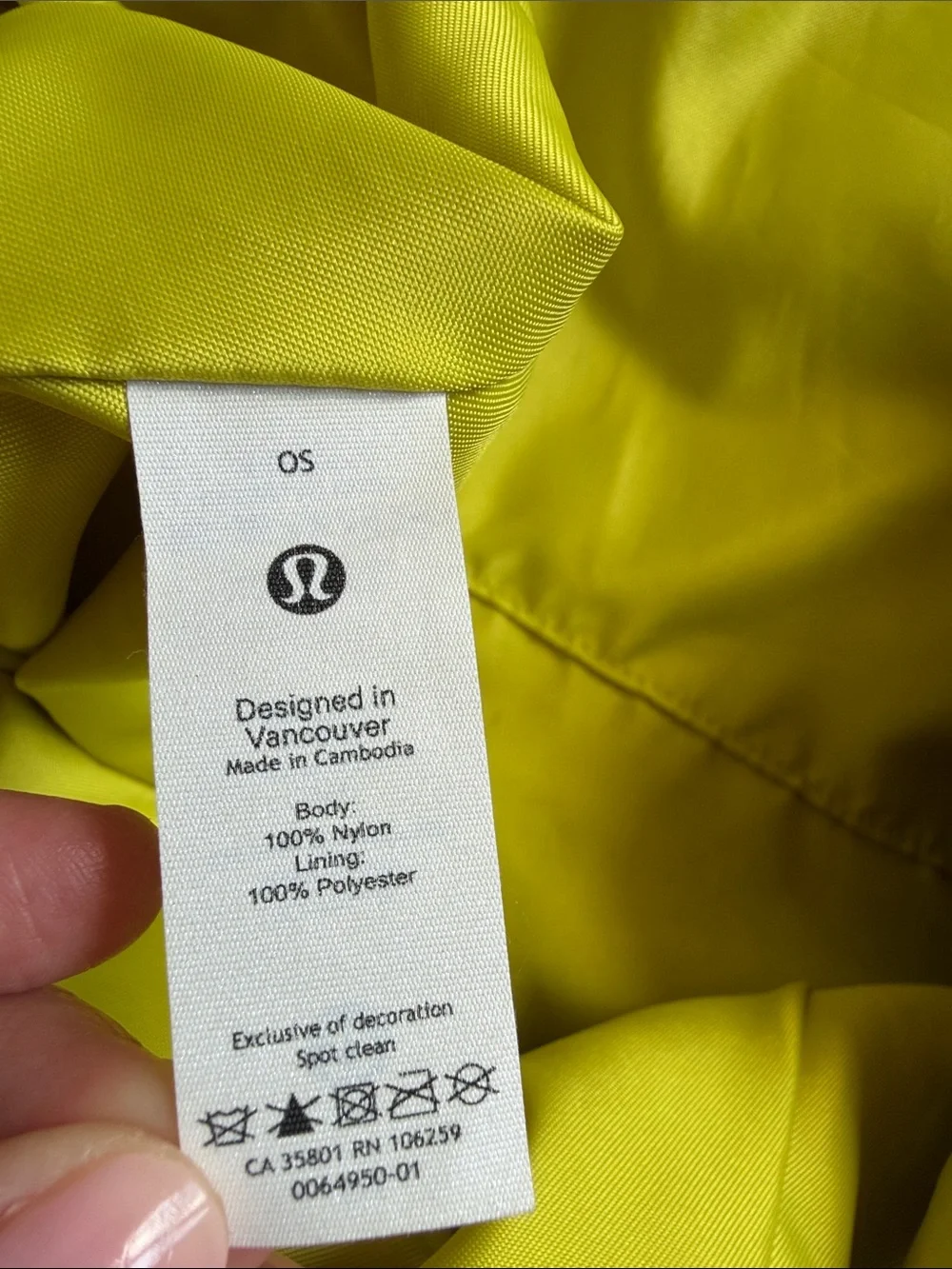 Lululemon Side Cinch Shopper Large Tote Tag Neon Yellow 18L